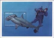 Grenada 1997 Hammerhead Shark/ Marine Life/ Animals/ Nature/ Diver 1v m/s (b7855n)