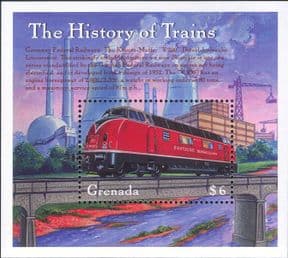 Grenada 2000  Diesel Locomotive/ Trains/ Railways/ Rail/ Transport  1v m/s  (n12546f)