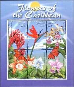 Grenada 2000  Flowers of the Caribbean/ Orchids/ Plants/ Nature  6v sht  (b4222f)