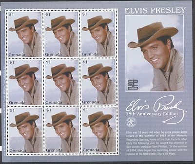 Grenada 2002 Elvis Presley / Film / Cinema / Movies 9v sht ref:s1207