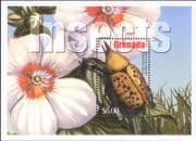 Grenada 2002 Hercules Beetle/ Insects/ Nature/ Beetles/ Flowers 1v m/s (s2367)