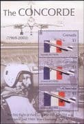 Grenada 2004 Last Flight of Concorde/ Aircraft/ Planes/ Aviation/ Transport/ Flag 3v m/s (n10926)