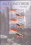 Grenada 2004 Last Flight of Concorde/ Aircraft/ Planes/ Aviation/ Transport/ Flags 3v m/s (n10925)