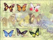 Grenada 2005 Butterflies/ Insects/ Nature/ Conservation/ Butterfly 6v m/s (s3781k)