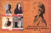 Grenada 2010 Frederic Chopin/ Composer/ People/ Piano/ Music/ Musician 4v m/s n41510a