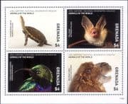 Grenada 2017 Turtle/ Bat/ Camel/ Sunbird/ Animals/ Birds/ Nature 4v m/s (n15871b)
