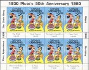 Grenada Grenadines 1981 Disney/ Pluto 50th/Dogs/ Mickey/ Cartoons 8v sht (d00280a)