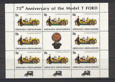 Grenada Grenadines 1983 FORD / CARS 8v + label sht s6087
