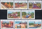 Grenada Grenadines 1984  Steam Engines/ Railway Locomotives/ Trains  8v set  (s703m)