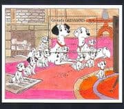 Grenada Grenadines 1988 Disney Dogs/ Dalmatians/ Films/ Cinema/ Animation m/s (d00223)