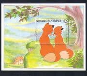 Grenada Grenadines 1988 Disney/ Foxes/ Films/ Cinema / Animals / Animation m/s (d00222)