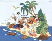 Grenada Grenadines 1995 Disney/ Pirates/ Mickey Mouse/ Cartoons/ Monkey/ Animation 1v m/s (b4165k)