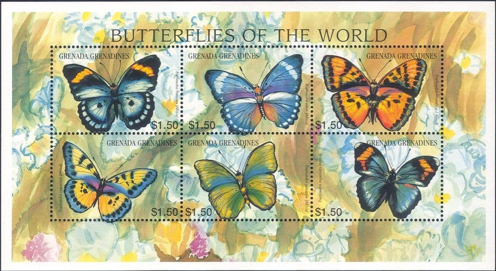 Grenada Grenadines 1997 Butterflies/ Insects/ Nature/ Butterfly 6v m/s ...