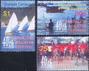 Grenada Grenadines 2004 Regatta/ Yachts/ Sailing/ Boats/ Sport/ Donkeys 3v set (n46856)