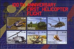 Grenada Grenadines 2007  Helicopters/ Aviation/ Military/ Transport  6v m/s  (n18446a)
