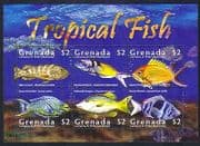 Grenada Grenadines 2009 Tropical Fish / Marine / Nature / Animation 6v m / s (n33702)