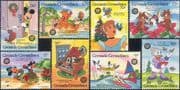 Grenada Grens 1986 Disney/ Christmas/ Mickey/ Pooh/ Birds/ Animation/ Cartoons 8v set (d00327)