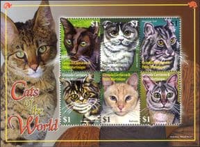 Grenadines of Grenada 2008  Domestic Cats/ Pets/ Animals/ Nature  6v m/s  (b5705f)