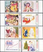Grenadines of St Vincent 1991 Christmas/ Disney/ Greetings/ Mickey/ Cartoons 8v set (b158j)