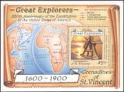 Grenadines of St. Vincent 1988 Ships/ Explorers/ People/ Maps/ Sextant/ Transport 1v m/s (b3734)