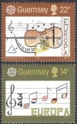 Guernsey 1985 Europa/ Music/ Violin/ Musical Score/ Arts/ Instruments 2v set (n42858)