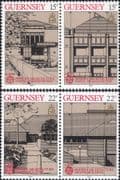 Guernsey 1987 Europa/ Architecture/ Buildings/ Post Office/ School 4v set 2 x pairs (n29591)