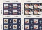 Guernsey 1991 Europa/ Space/ Ship/ Astronaut/ Moon Landing/ Transport 4v c/b (n26068a)