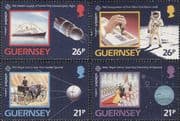 Guernsey 1991 Europa/ Space/ Ship/ Astronaut/ Moon Landing/ Transport 4v set (n26068)