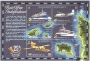 Guernsey 1994 Aircraft/ Planes/ Boats/ Aviation/ Ferry/ Maps/ Postal Transport 5v m/s (b6225)
