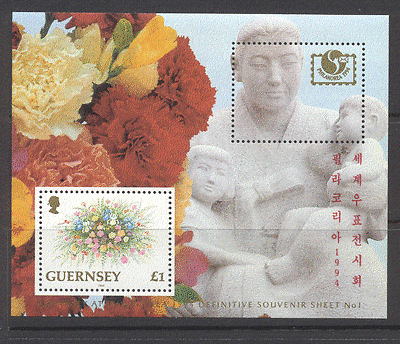 Guernsey 1994 Flowers / Plants / StampEx 1v m / s ref:s2881