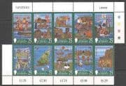 Guernsey 1998 Tapestries / Boats / Craft / Art 10v set n26995