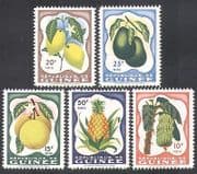 Guinea 1959 Bananas / Lemon / Pineapple / Fruit / Plants / Nature / Food / Farming 5v (n38017)