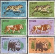 Guinea 1962 Lion/ Leopard/ Hippo/ Cats/ Wild Animals/ Nature/ Wildlife 6v set (n46565)