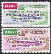 Guinea 1963 Planes / Aircraft / Aviation / Transport / Pan-American Flight 2v o / p n37784