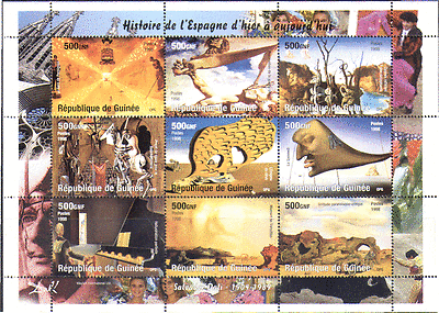 Guinea 1998 Dali / Art / Artists / people / Paintings 9v sht ref:n13546