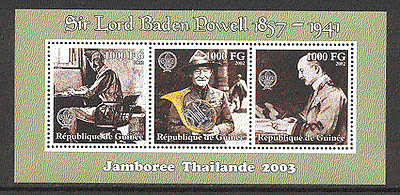 Guinea 2002 Scouts / Baden-Powell / Music 3v m / s (s3541)