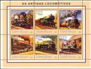 Guinea Bissau 2001 Trains/ Steam Engines/ Rail/ Railways/ Transport 6v sht (s1780g)