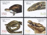 Guinea Bissau 2002 Turtle/ Lizard/ Snake/ Crocodile/ Animals/ Nature/ Wildlife 4v set (s3312b)
