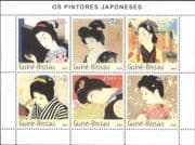 Guinea-Bissau 2003 Japanese Art/ Painting/ Women/ Traditional Costumes 6v m/s (s6152a)