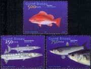Guinea Bissau 2003 Marine Fish/ Barracuda/ Snapper/ Mullet/ Nature/ Wildlife 3v set (s3311)