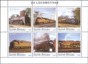 Guinea Bissau 2003 Trains/ Steam Engines/ Rail/ Railways/ Transport 6v sht (n13830a)