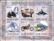 Guinea Bissau 2005 Jules Verne/ Writer/ Concorde/ Train/ Car/ Motorcycle/ Transport 6v m/s (n14101)