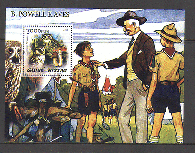 Guinea Bissau 2005 OWLS / Raptors / FUNGI / SCOUTS m / s n14098