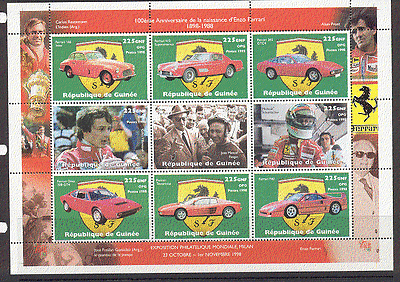 Guinea FERRARI / CARS / Motor Racing 9v sht ref:s3869