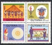 Guyana 1984 Teachers Association / School / Education / Animation 4v blk (n40863)