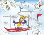 Guyana 1992 Disney/ Olympics/ Winter Olympic Games/ Donald/ Skiing/ Sports 1v m/s (ad1006)
