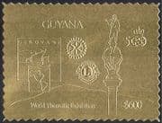 Guyana 1992 GOLD/ Rotary/ Lions International/ Columbus/ StampEx 1v s/a (n42915)