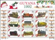 Guyana 1992 Model Railways/ Trains/ Rail/ Toys/ Transport/ StampEx 9v sht (b9790z)