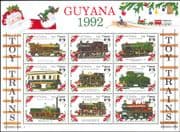 Guyana 1992 Model Railways/ Trains/ Rail/ Toys/ Transport/ StampEx 9v sht (s717c)