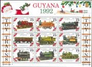 Guyana 1992 Model Railways/ Trains/ Rail/ Toys/ Transport/ StampEx 9v sht (s717d)